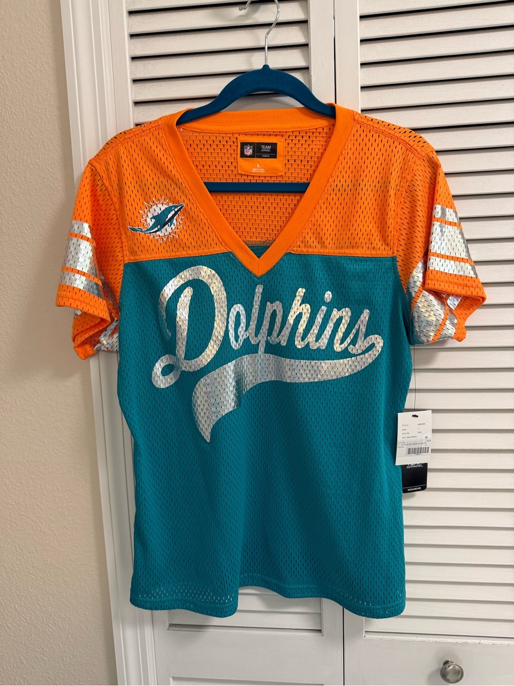 NFL Miami Dolphins Teal and Orange Women's Mesh Jersey